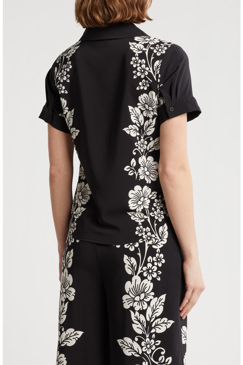 Suki Tie Front Satin Shirt, Alternate, color, SUKI FLOWER