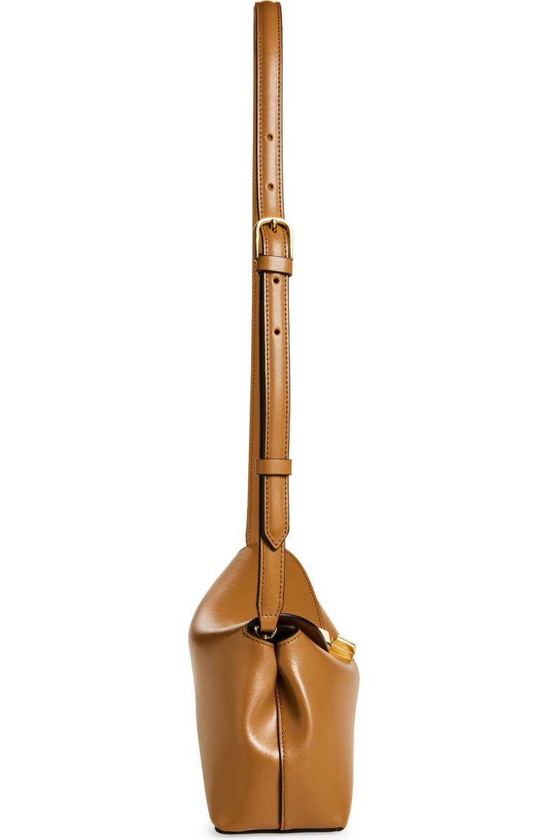 TOTEME Palmellata T-Lock Leather Clutch Crossbody, Alternate, color, Camel
