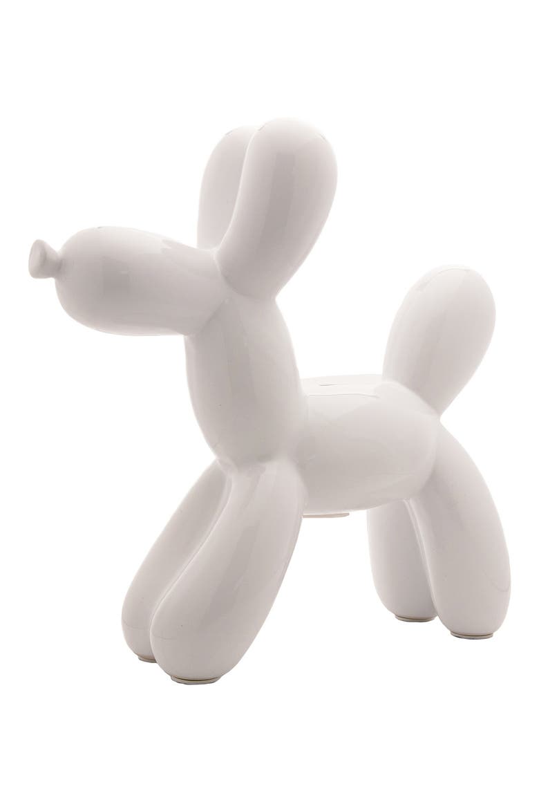 Interior Illusions Plus White Balloon Dog Bank, Alternate, color, WHITE