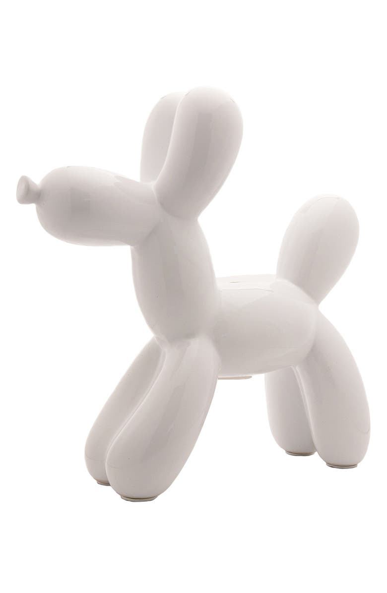 INTERIOR ILLUSIONS Plus White Balloon Dog Bank, Alternate, color, White