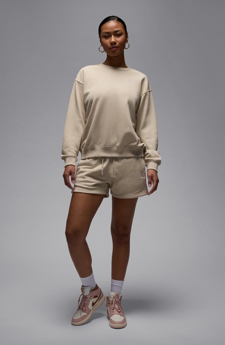 Nike Brooklyn Fleece Crewneck Sweatshirt, Alternate, color, Rattan/ White