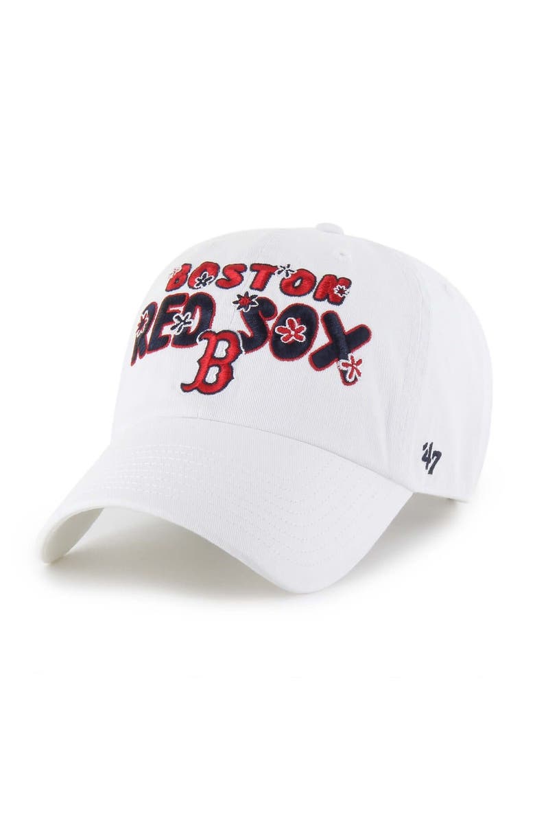 '47 Women's '47 White Boston Red Sox Flower Power Clean Up Adjustable Hat, Main, color, White
