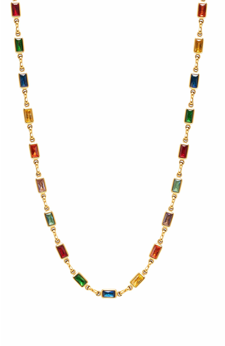 Nialaya Rectangle Tennis Necklace, Main, color, Multi-Color