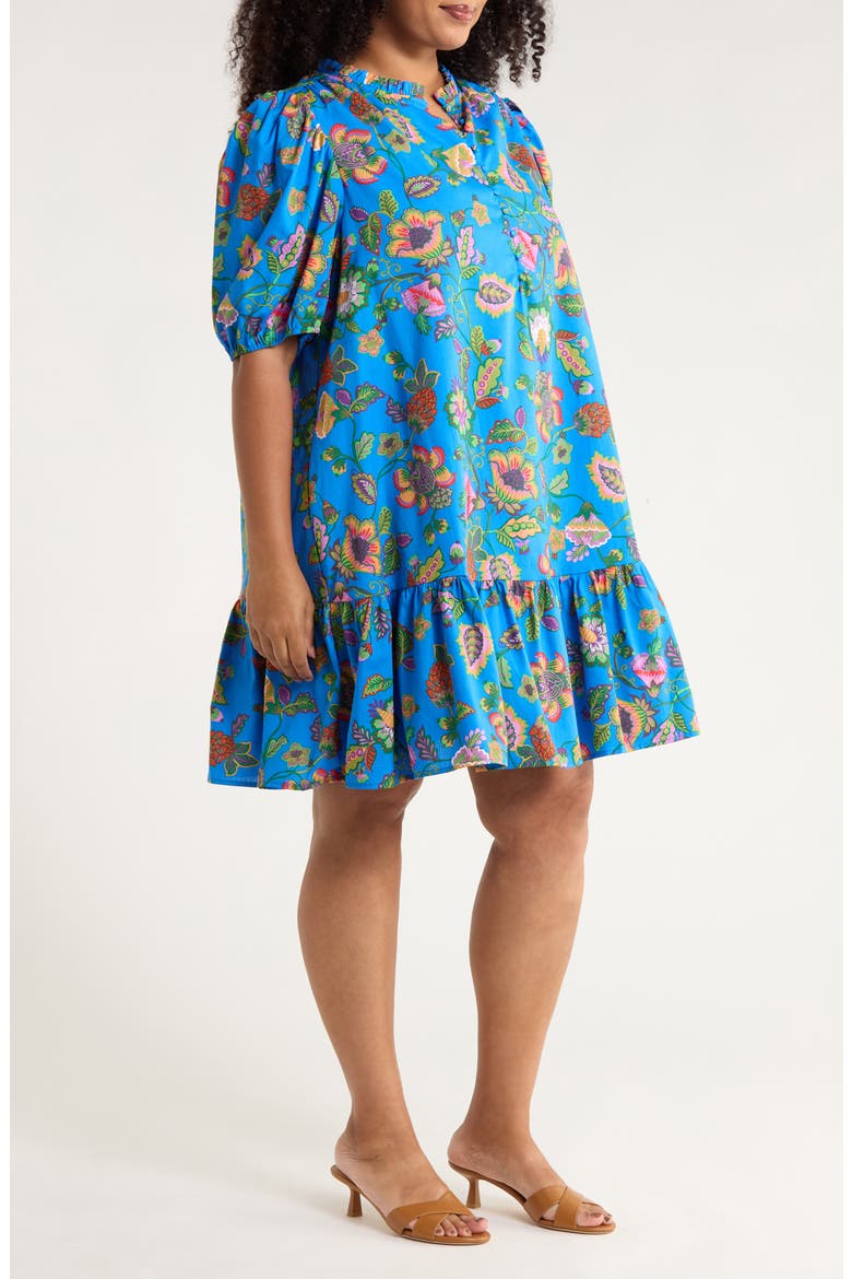 Anabelle Floral Shift Dress, Alternate, color, BLUE-PINK