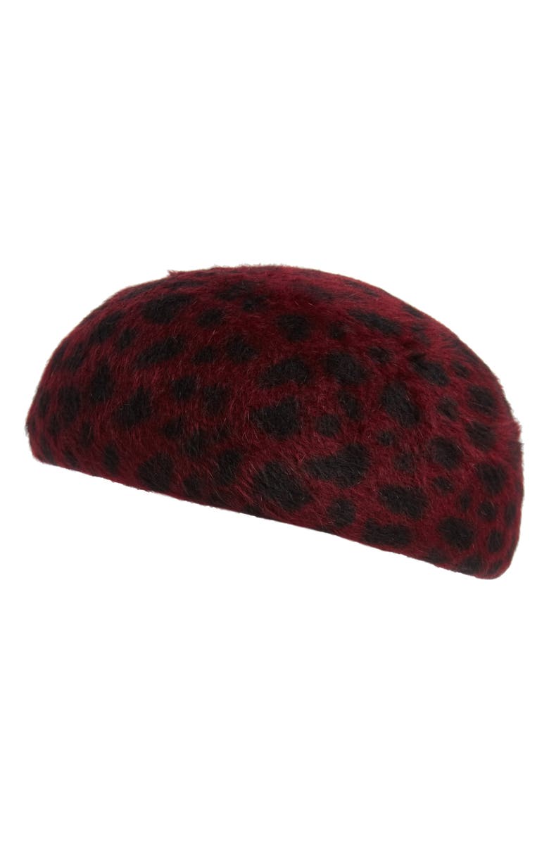 Eugenia Kim Leopard Print Fur Felt Cap, Main, color,