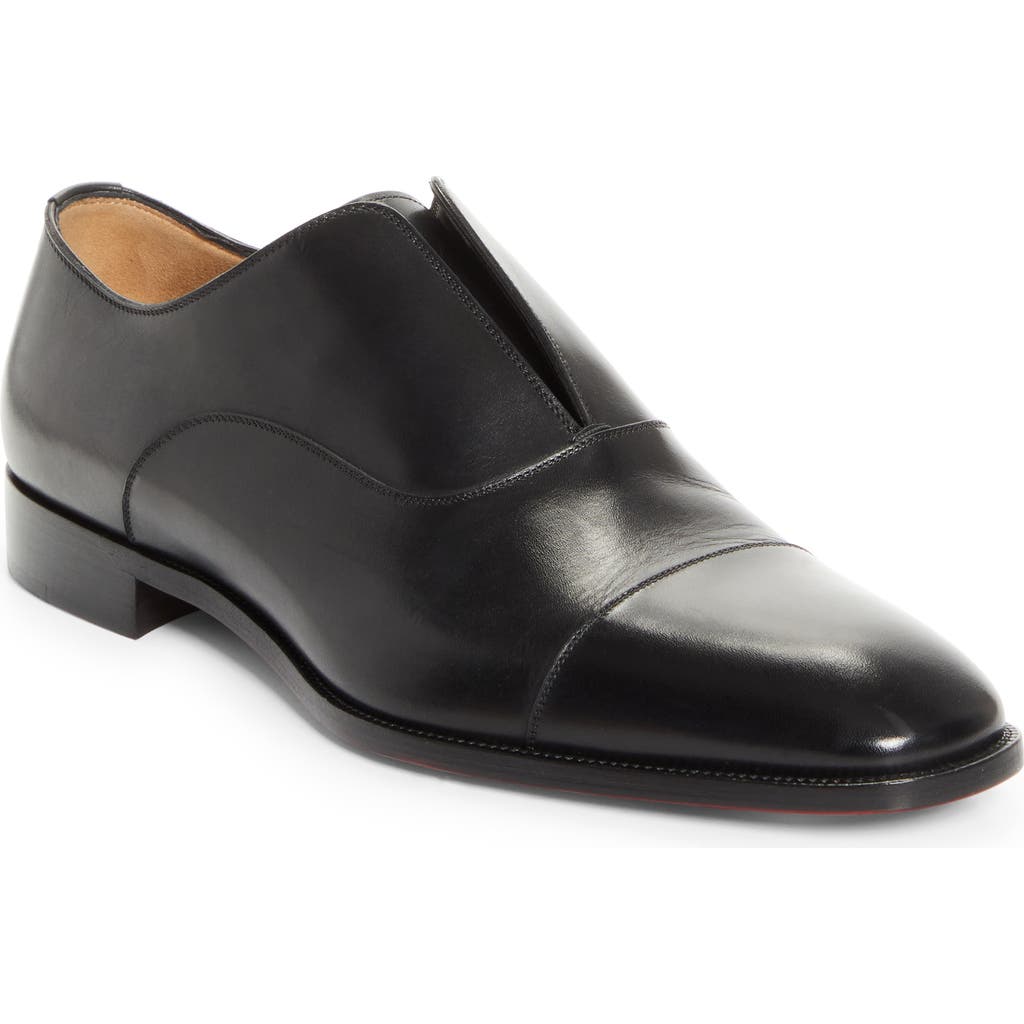 Christian Louboutin Alpha Cap Toe Slip-on In Black