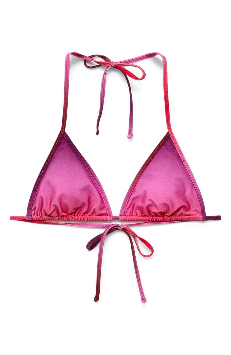 MANGO Metallic Ombré Triangle Bikini Top, Alternate, color, 