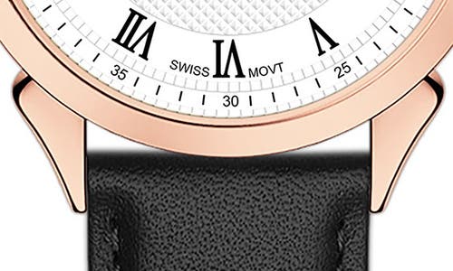 Alfred Sung Swiss Heritage Leather Strap Watch, 42mm