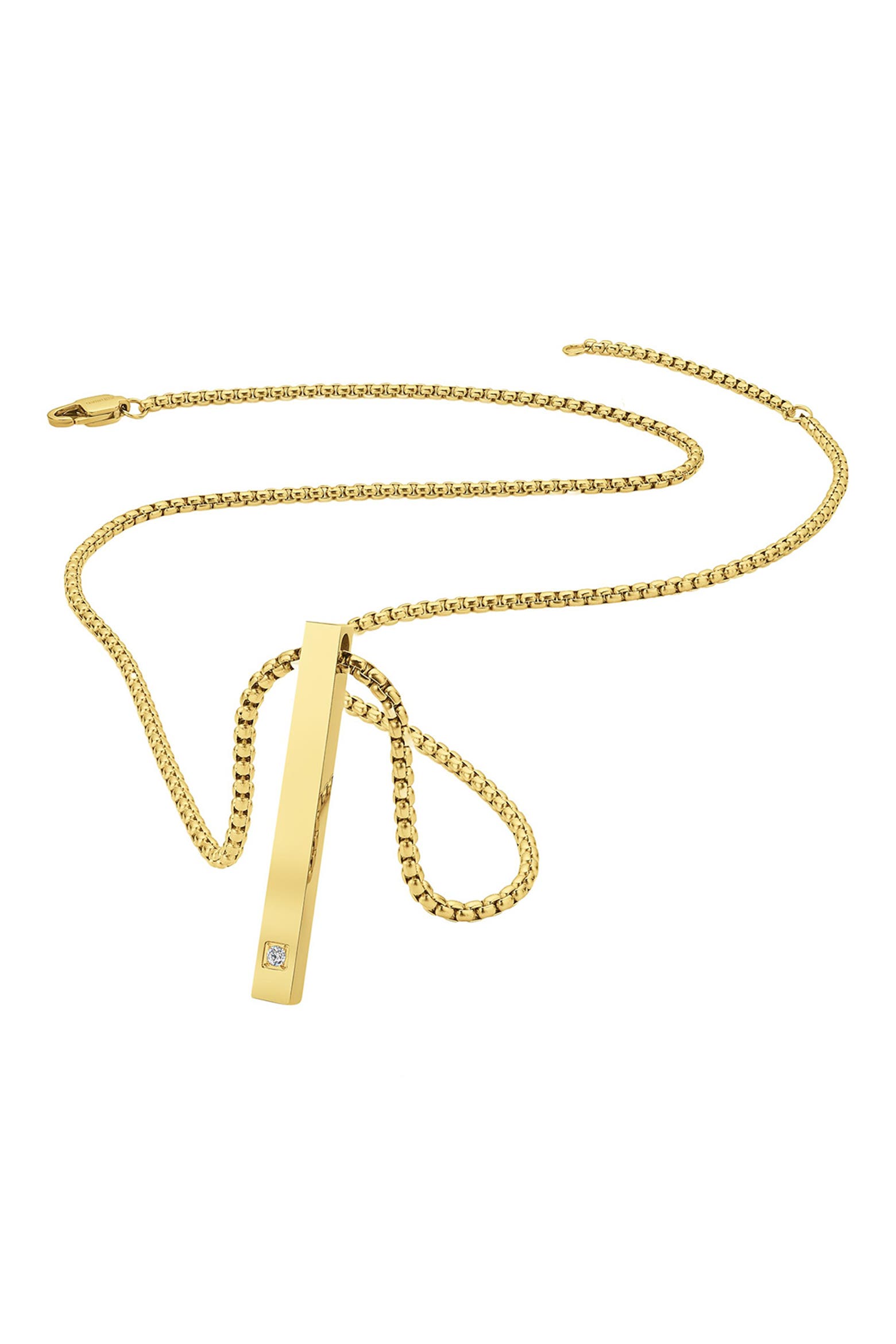 Men's Rugs GEOFFREY BEENE Men's Stainless Steel Vertical Bar Pendant Necklace (Men ...