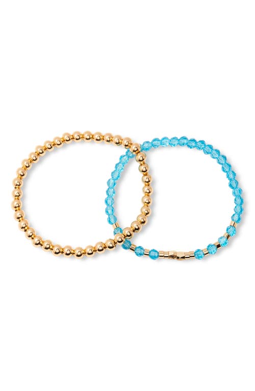 Brook & York Brook And York Makenna Set Of 2 Birthstone Beaded Stretch Bracelets In Gold