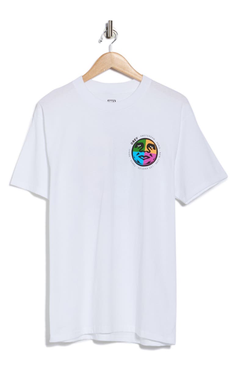 Obey City Built Cotton Graphic T-Shirt, Alternate, color, White