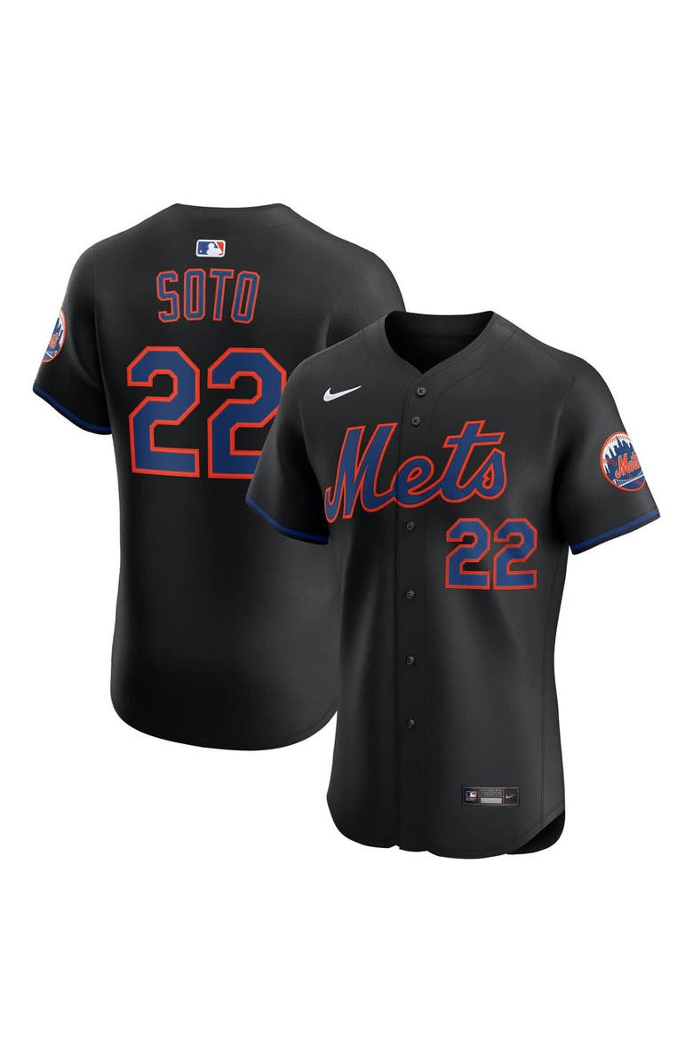 Nike Men's Nike Juan Soto Black New York Mets Alternate Elite Jersey, Main, color, Black