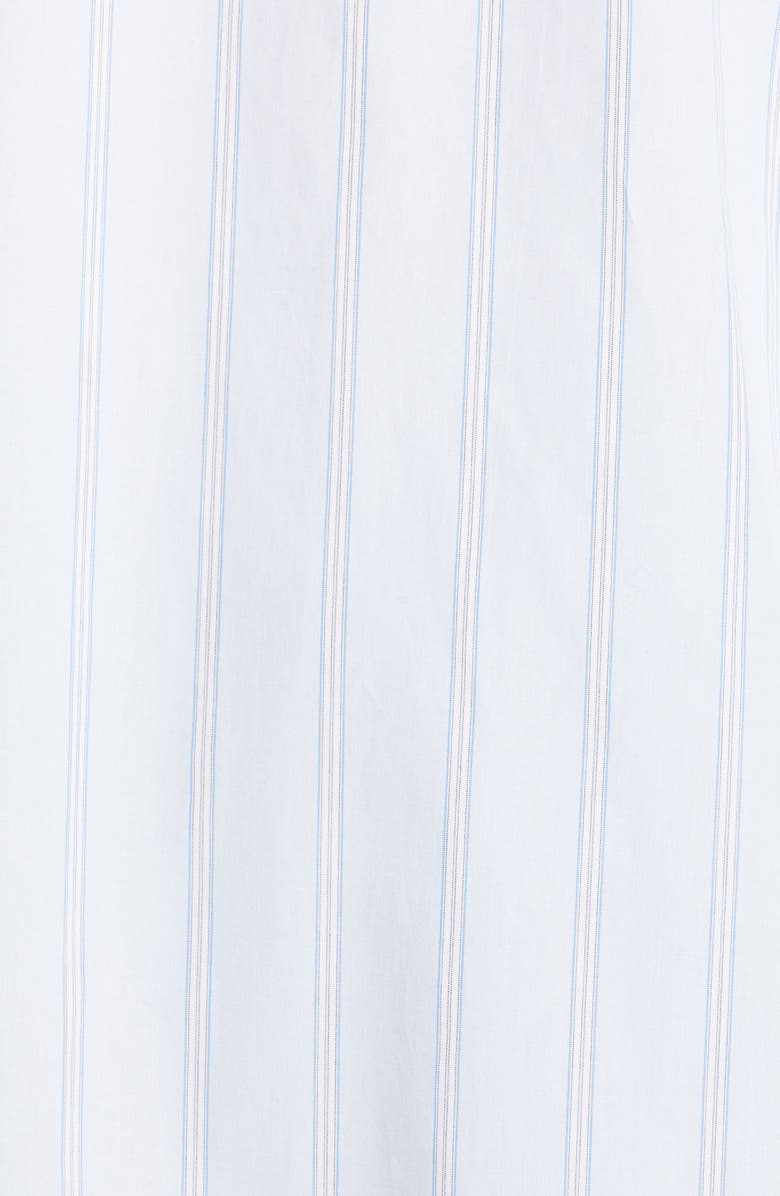 Ganni Ruffle Collar Stripe Cotton Oversized Shirt, Alternate, color, 