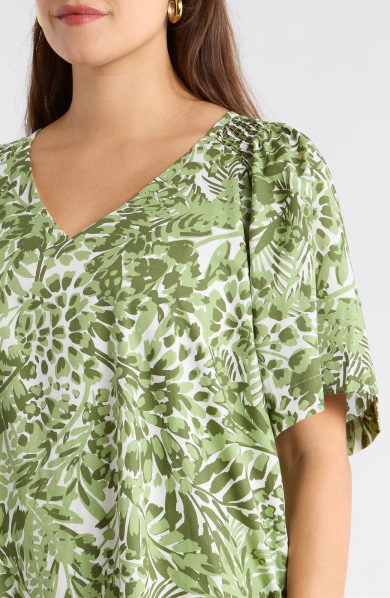 SUGARLIPS Irenan Leaf Ashby Shift Minidress, Alternate, color, White-Olive