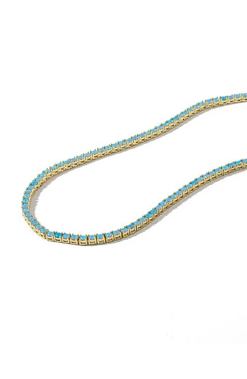 Melinda Maria Grand Heiress Lab Created Opal Tennis Necklace In Goldlue Opal
