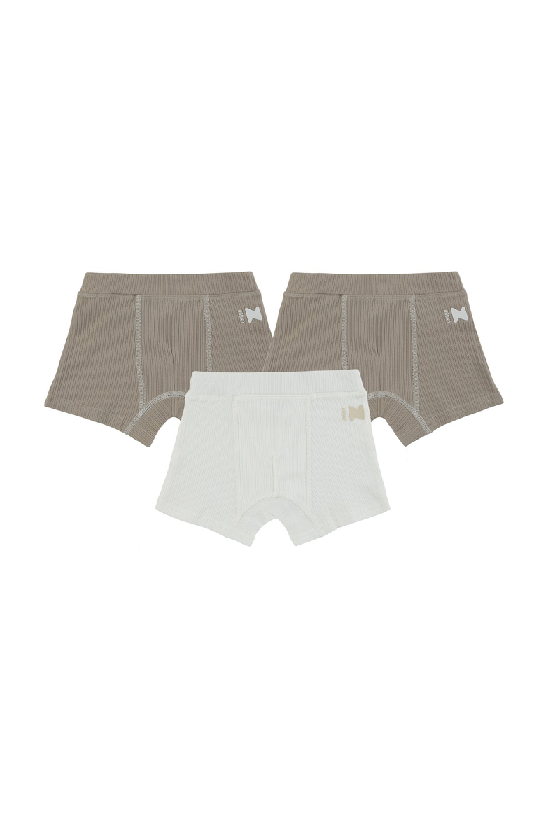 Ribbed Boxers, Main, color, Ribbed Taupe + White