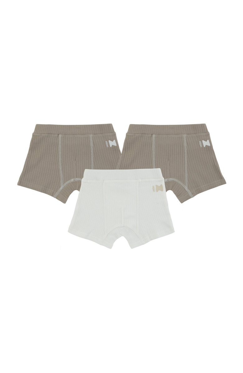 NoggiWear Ribbed Boxers, Main, color, Ribbed Taupe + White