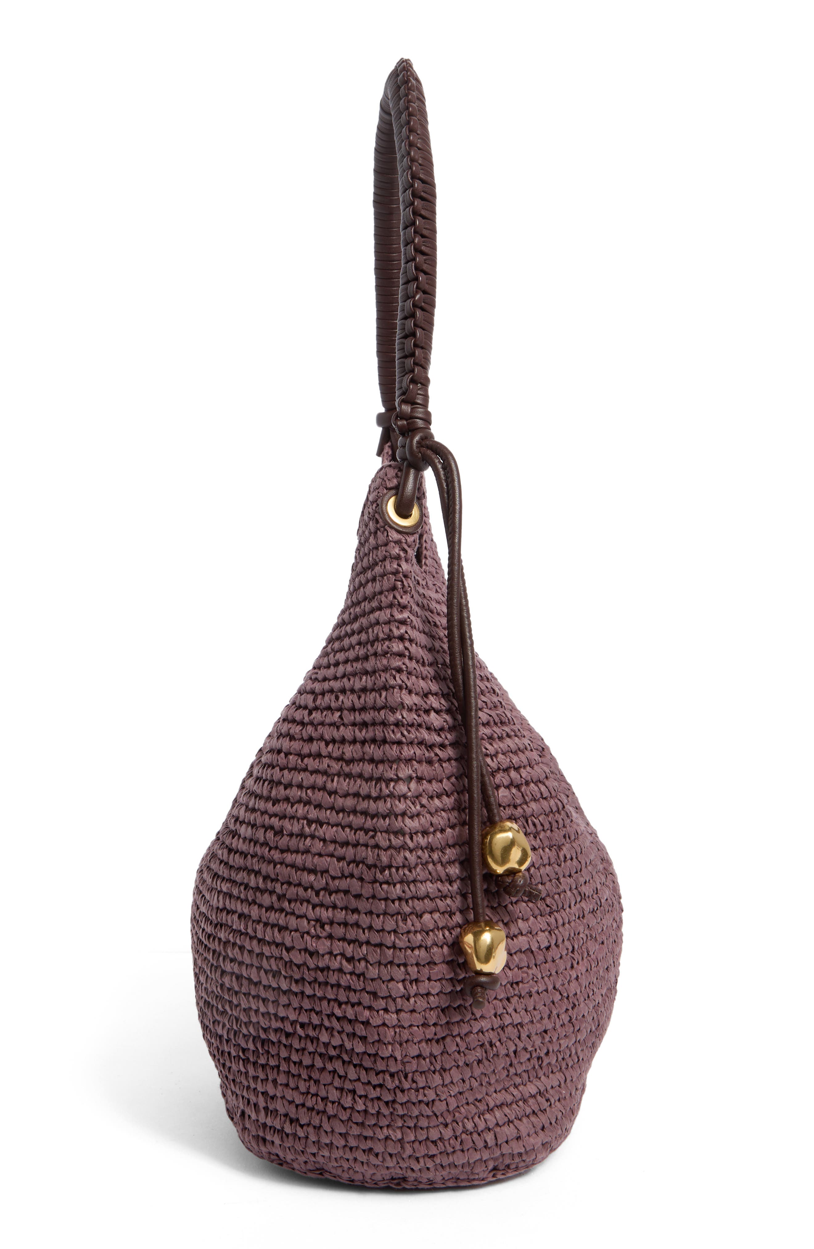 Madewell The Camren Straw Bag, Alternate, color, Chocolate Raisin