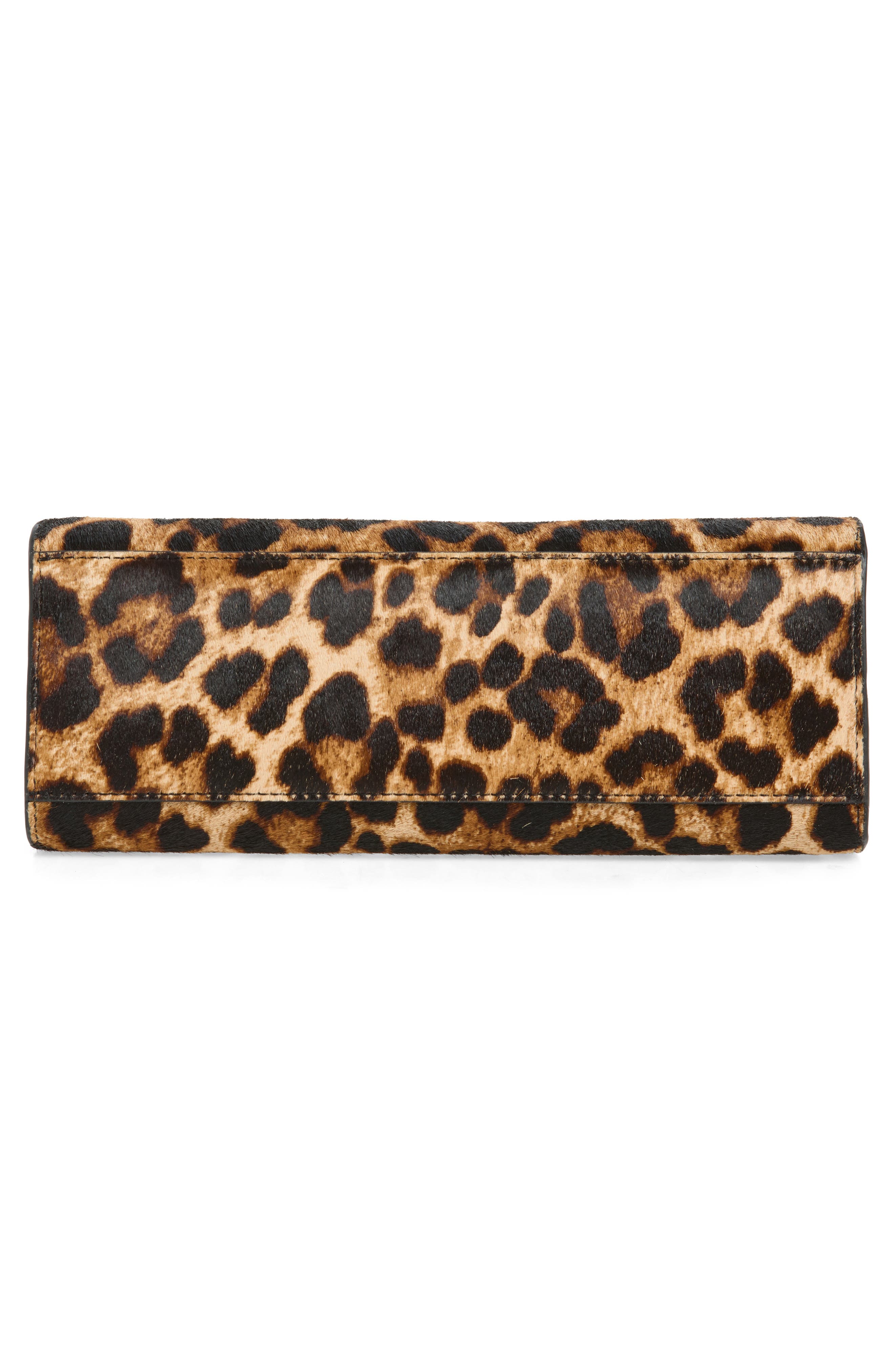Zella Genuine Calf Hair Frame Clutch, Alternate, color, BRUSHED LEOPARD