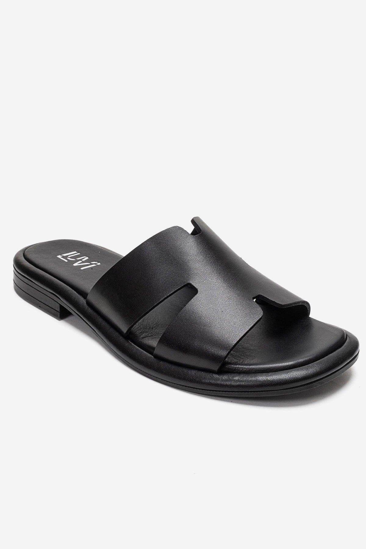 Forever & Always Shoes Brio Leather Slide, Alternate, color, Black