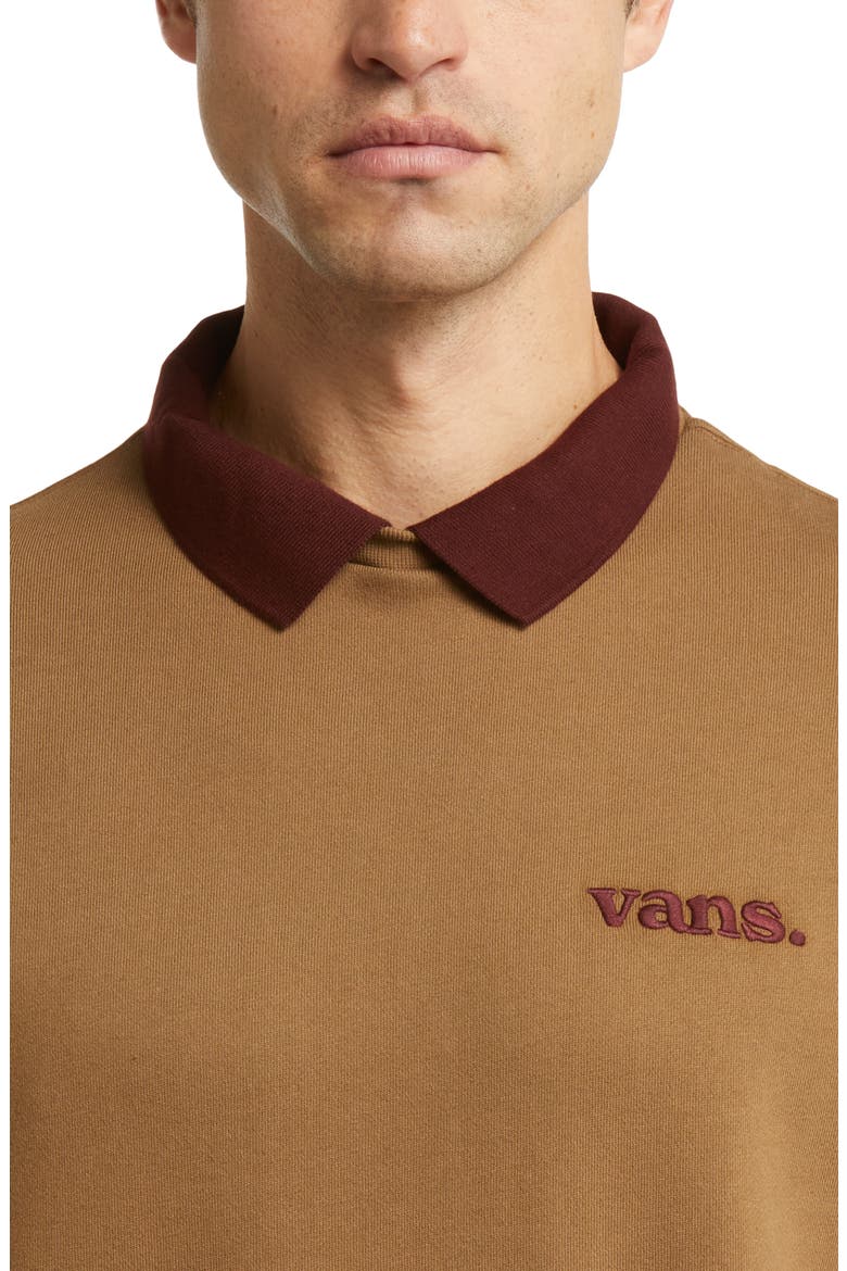 Spread Collar Cotton Blend Sweatshirt, Alternate, color, KANGAROO