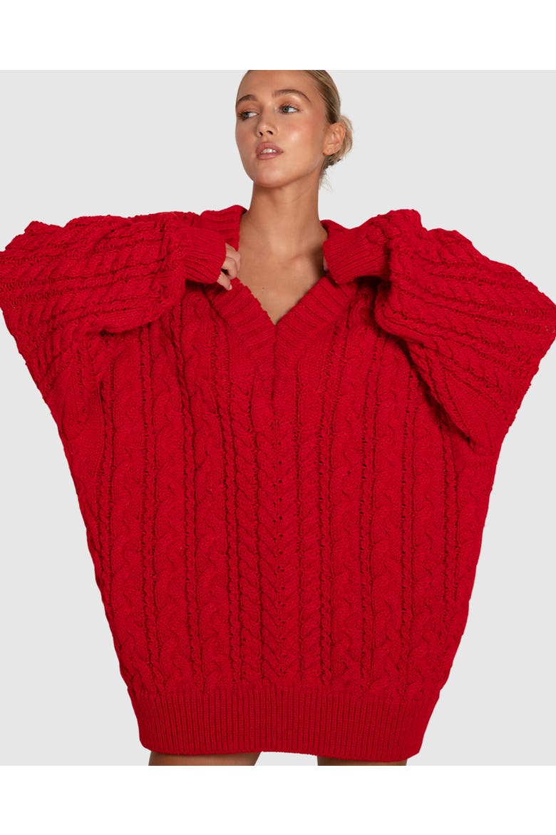 Still The One Chunky Oversize Knit, Alternate, color, Red