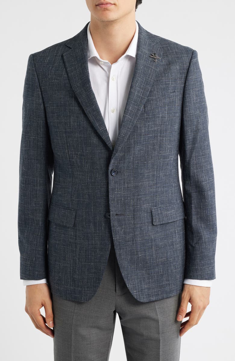 John Varvatos Star USA Bleecker Wool Blend Sport Coat, Main, color, Navy