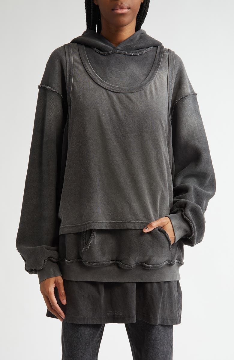 Alexander Wang Gender Inclusive Oversize Layered Hoodie, Main, color, 