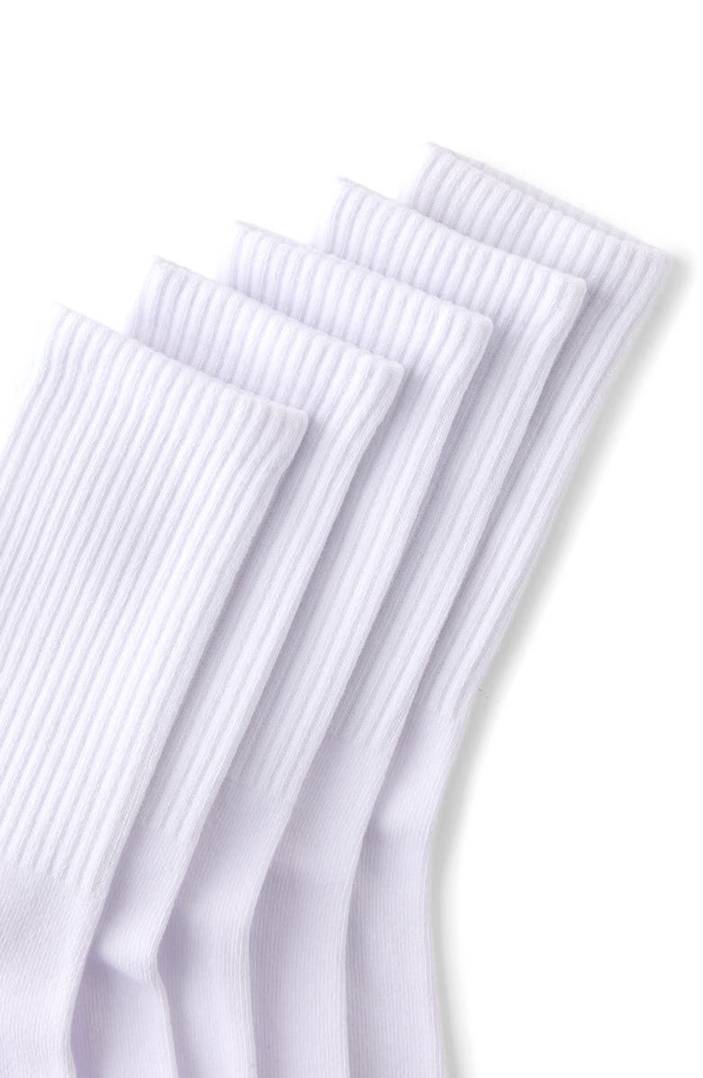 Cotton On Men's 5 Pack Essential Crew Socks, Alternate, color, White