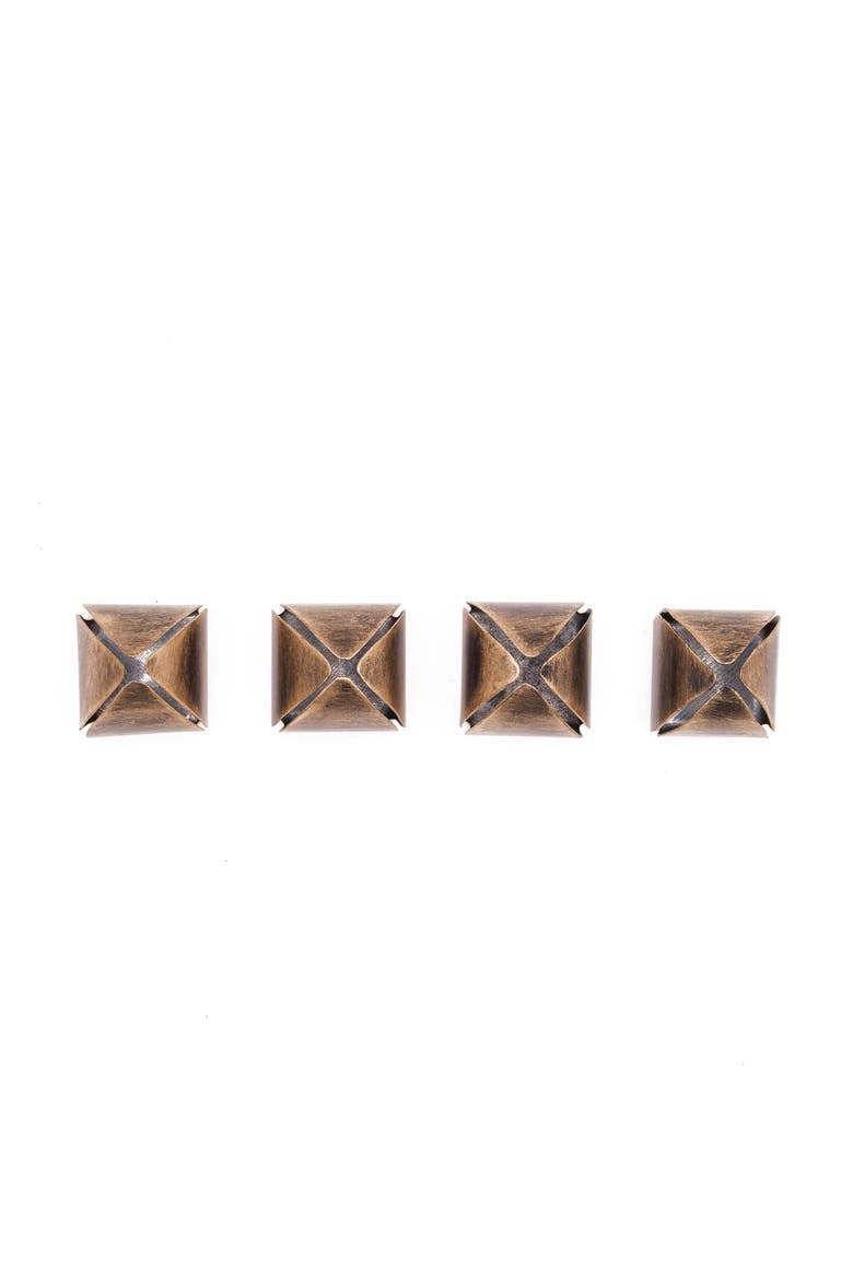 Bell Brass Card Holders Set of 4, Alternate, color, Silver