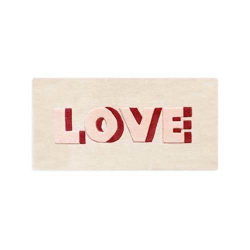 Maison Deux Love Rug in Cream /Red Print  product