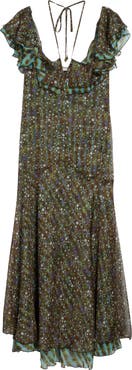 Siedrés Caenes Ruffle Chiffon Midi Dress