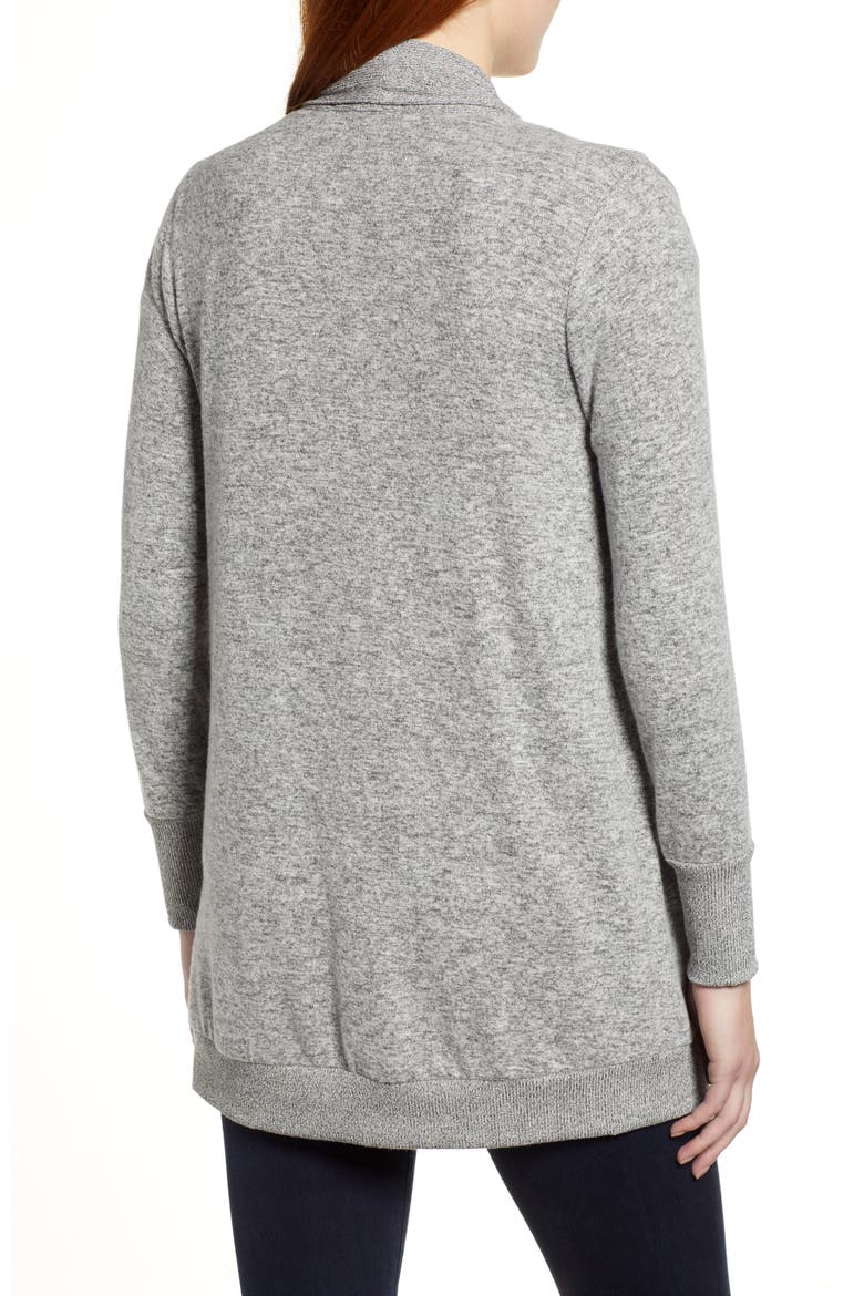 Gibson Cozy Ribbed Cardigan, Alternate, color, H GREY