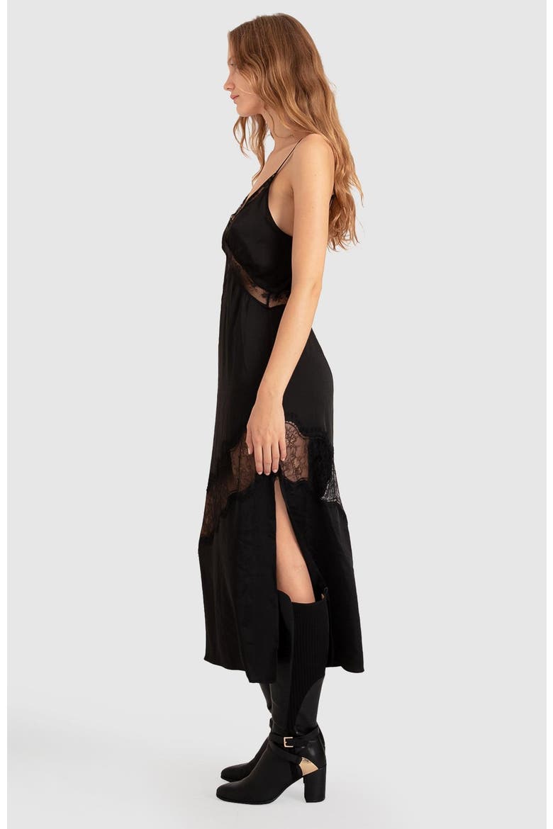 Heavenly Bodies Lace Slip Dress, Alternate, color, Black