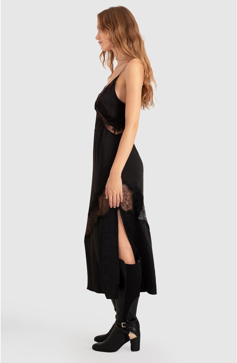 Belle & Bloom Heavenly Bodies Lace Slip Dress, Alternate, color, Black