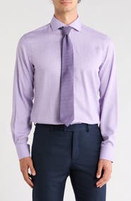 Lorenzo Uomo Trim Fit Check Dress Shirt