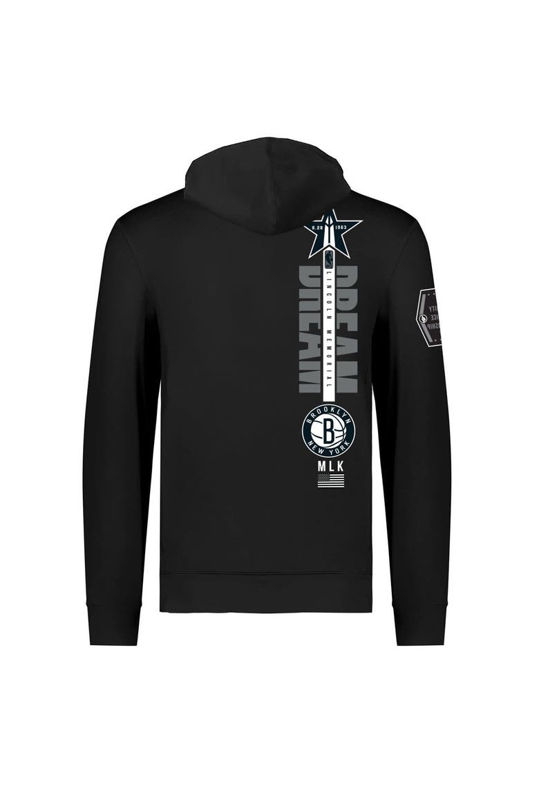 Unisex FISLL x Black History Collection  Black Brooklyn Nets Pullover Hoodie, Alternate, color, Black