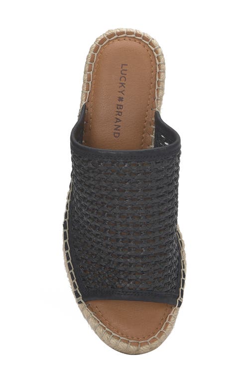Lucky Brand Cabriah Espadrille Platform Wedge Slide Sandal In Black
