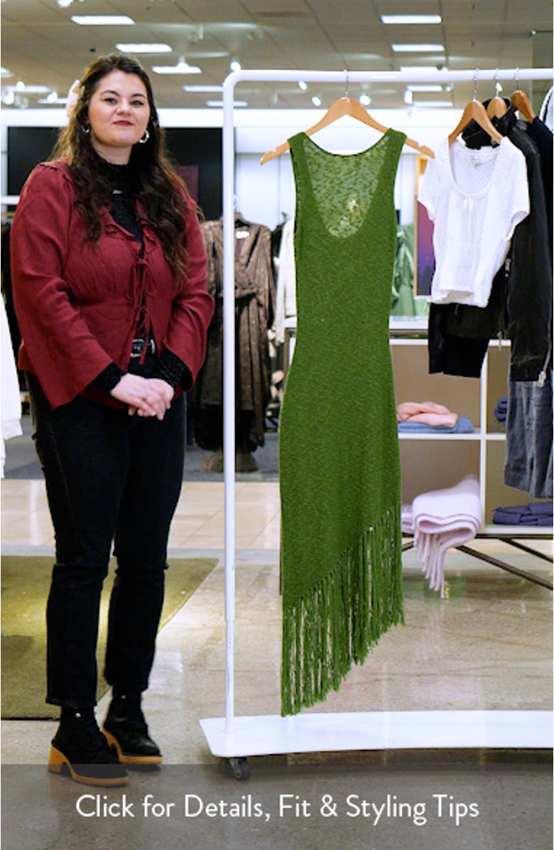 Rylee Sleeveless Fringe Hem Sweater Dress, sales video thumbnail