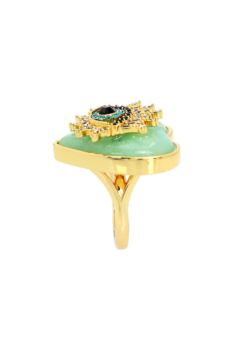 Evil Eye Quartz Heart Cocktail Ring, Alternate, color, GREEN
