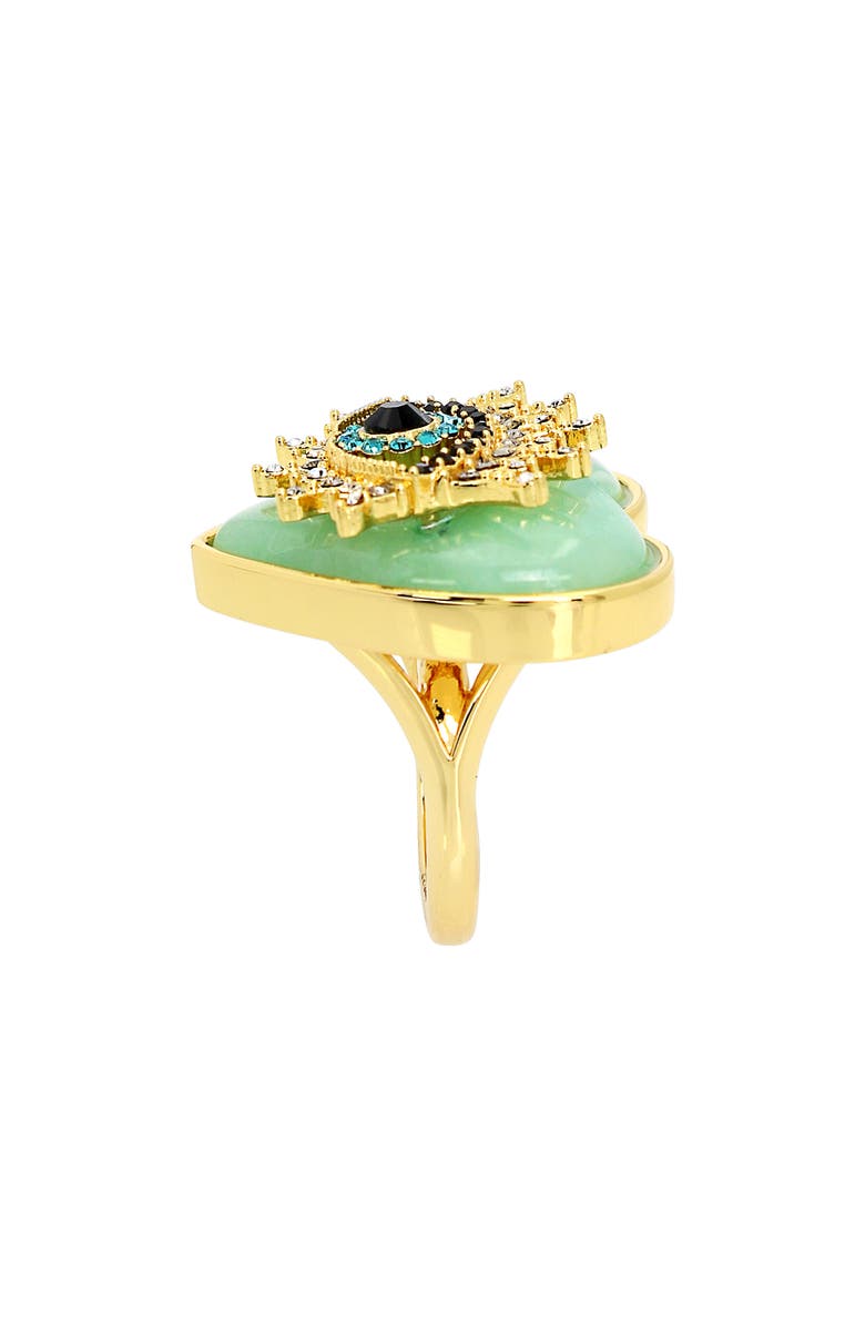 Kurt Geiger London Evil Eye Quartz Heart Cocktail Ring, Alternate, color,