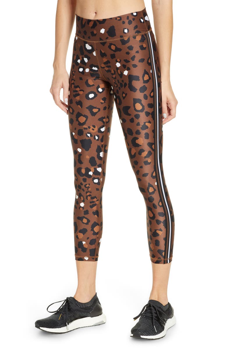 The Upside Tobacco Leopard Midi Yoga Pants, Main, color, 
