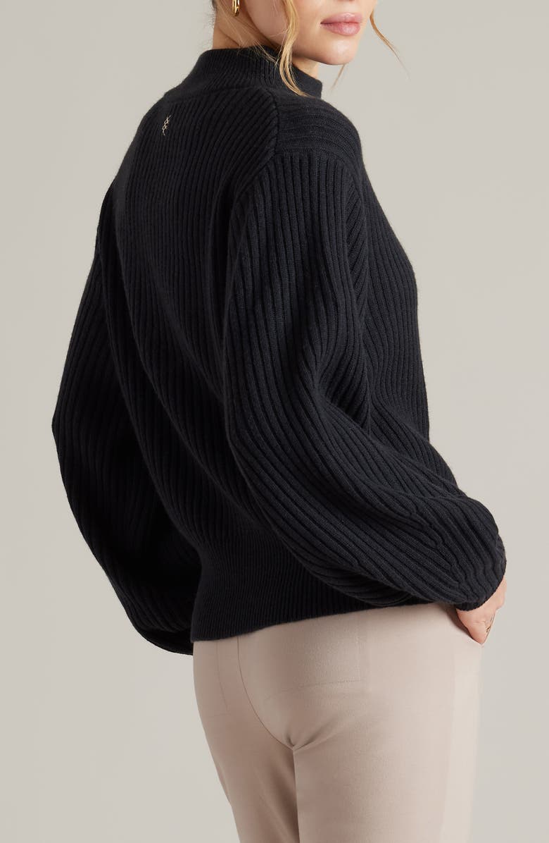 Rhone Mock Neck Cashmere & Wool Rib Sweater, Alternate, color,
