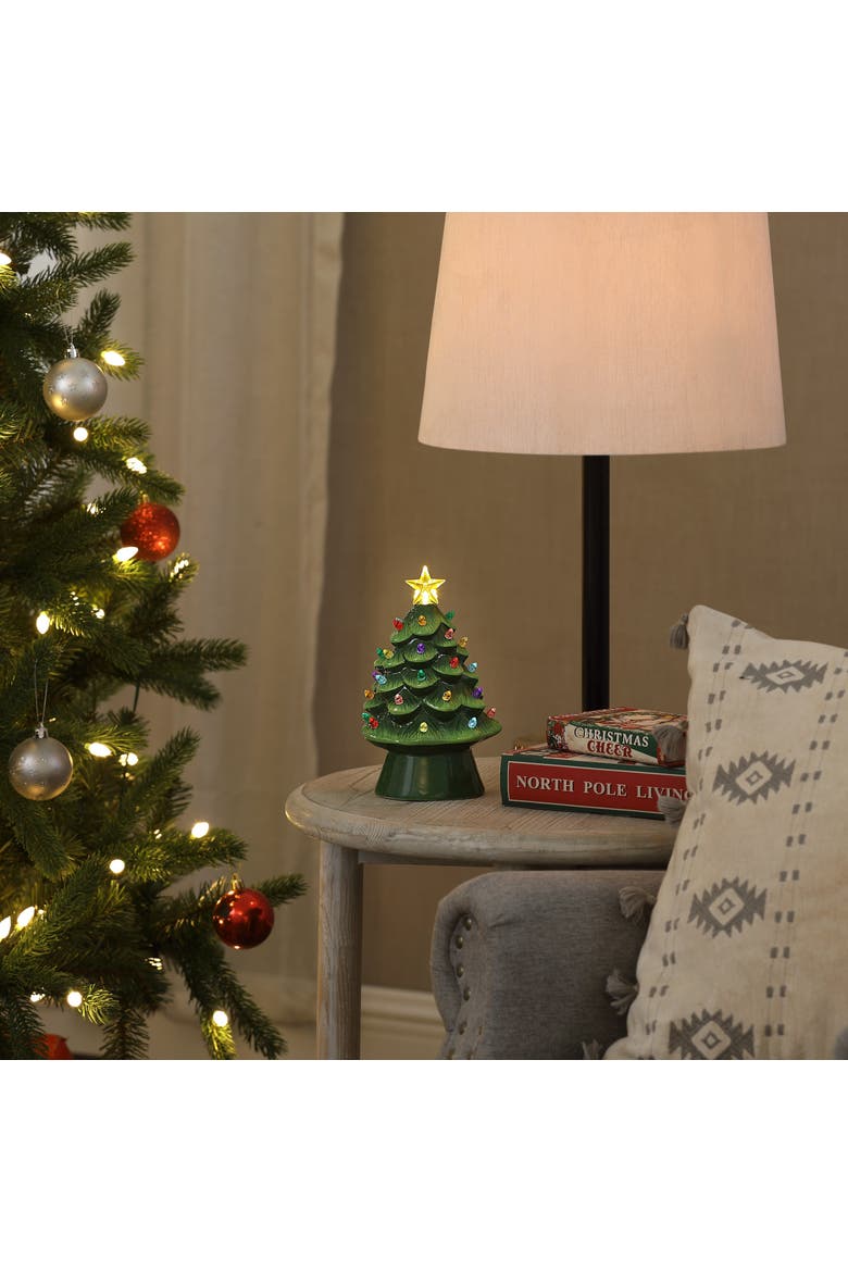 8 in. Nostalgic Ceramic Tree - Green, Alternate, color, Green