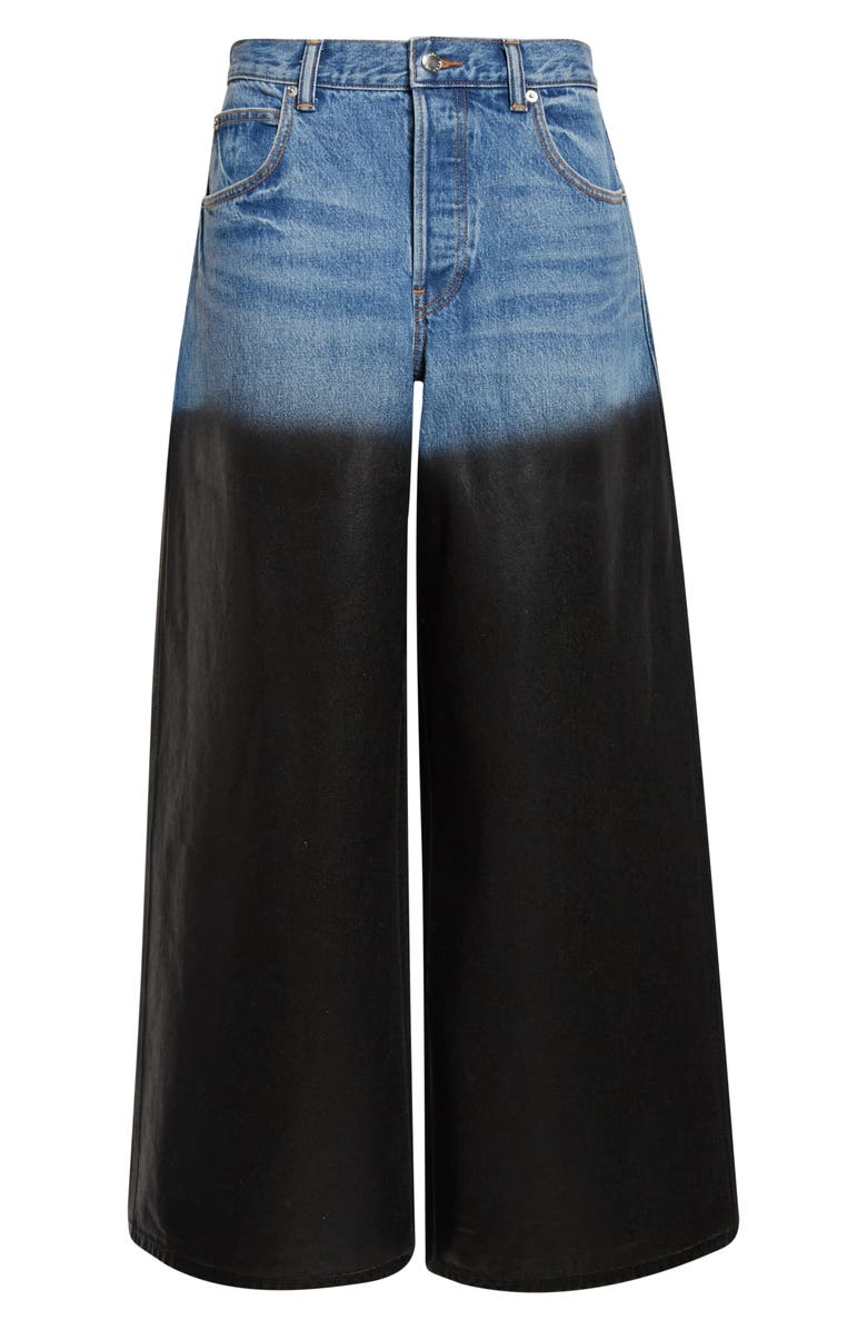 Alexander Wang Surge Low Rise Wide Leg Jeans, Alternate, color, Vintage Marbled Blue