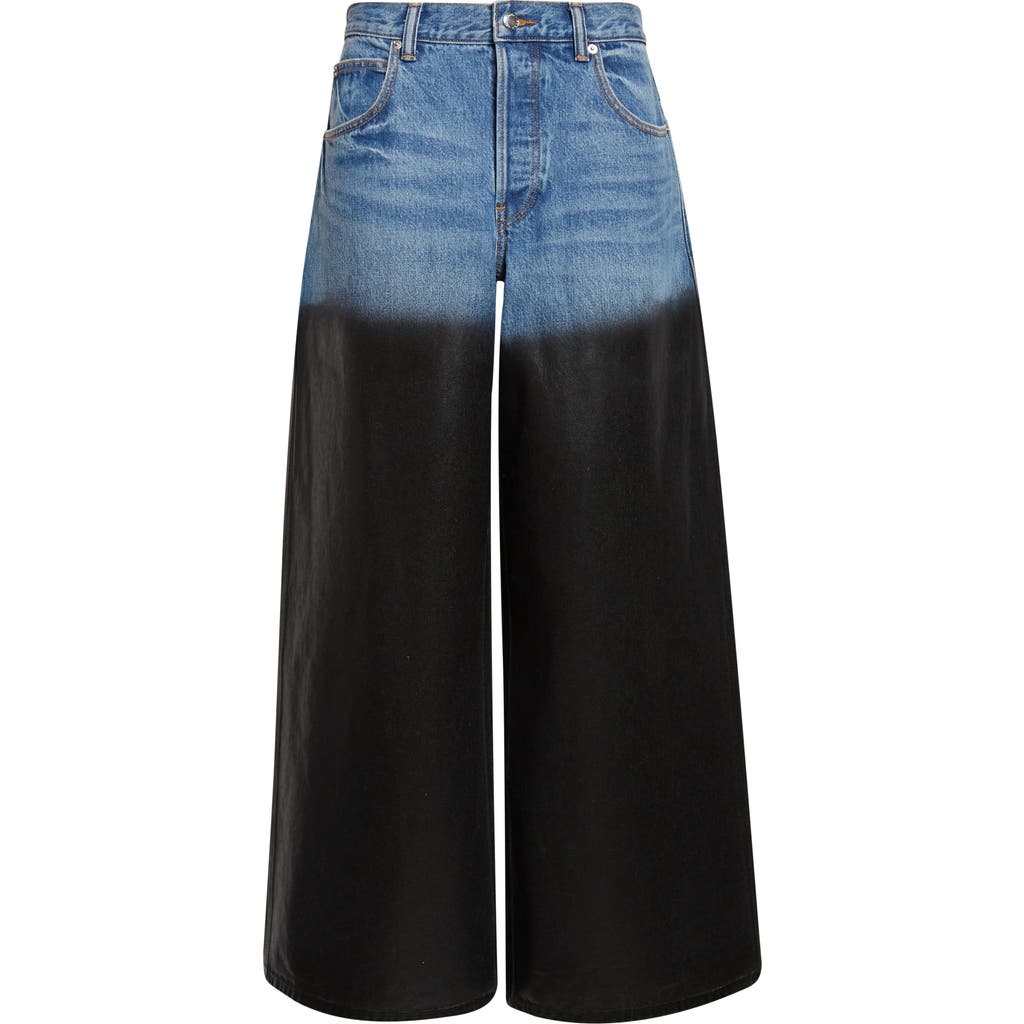 Alexander Wang Surge Low Rise Wide Leg Jeans In Blue