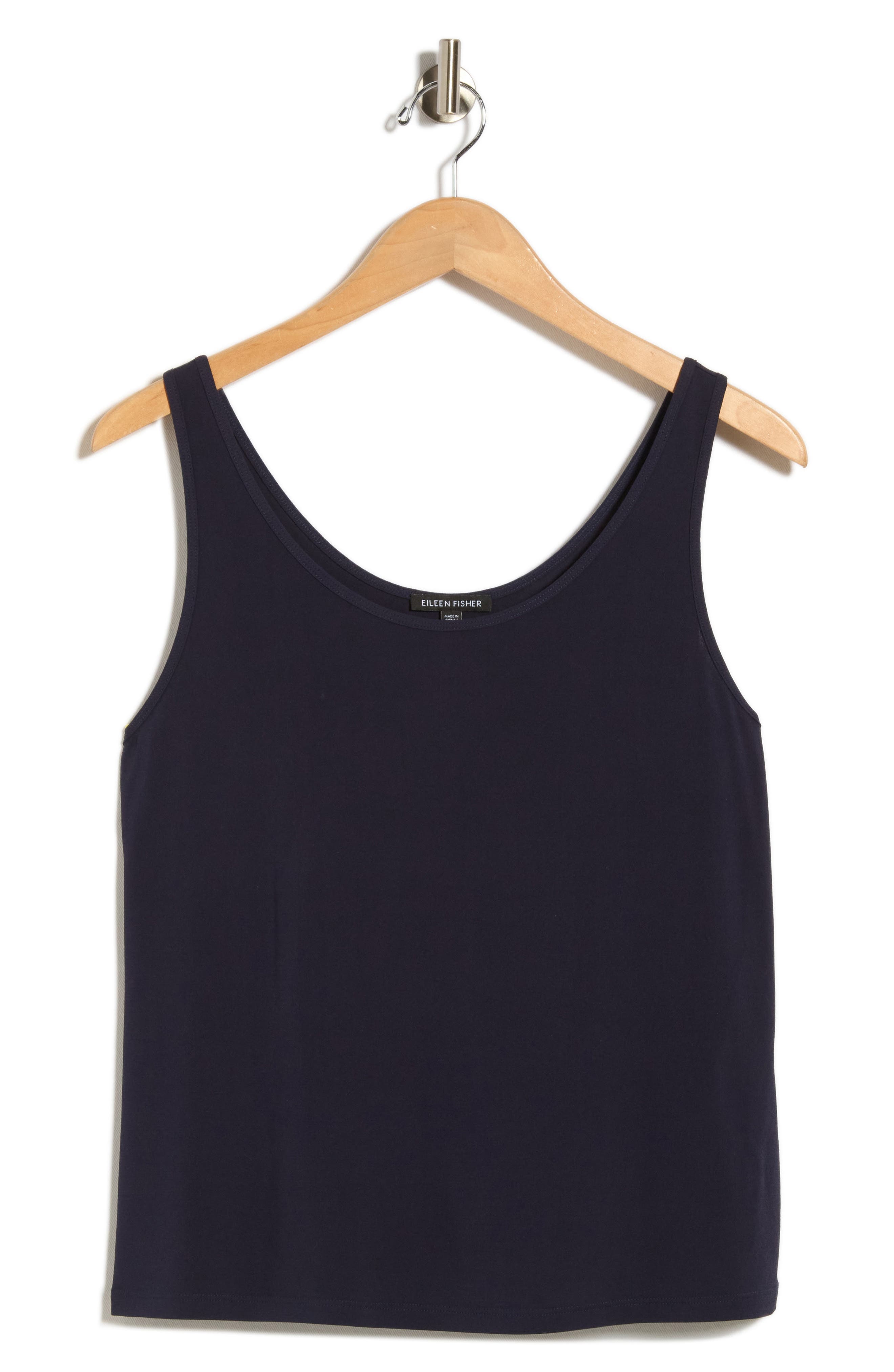 Slim Fit Scoop Neck Silk Tank