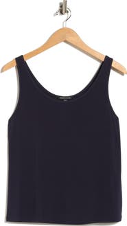 Eileen Fisher Slim Fit Scoop Neck Silk Tank