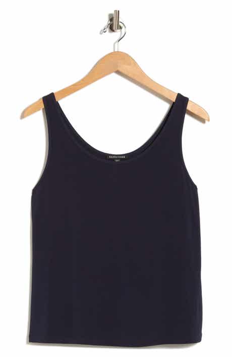 Slim Fit Scoop Neck Silk Tank
