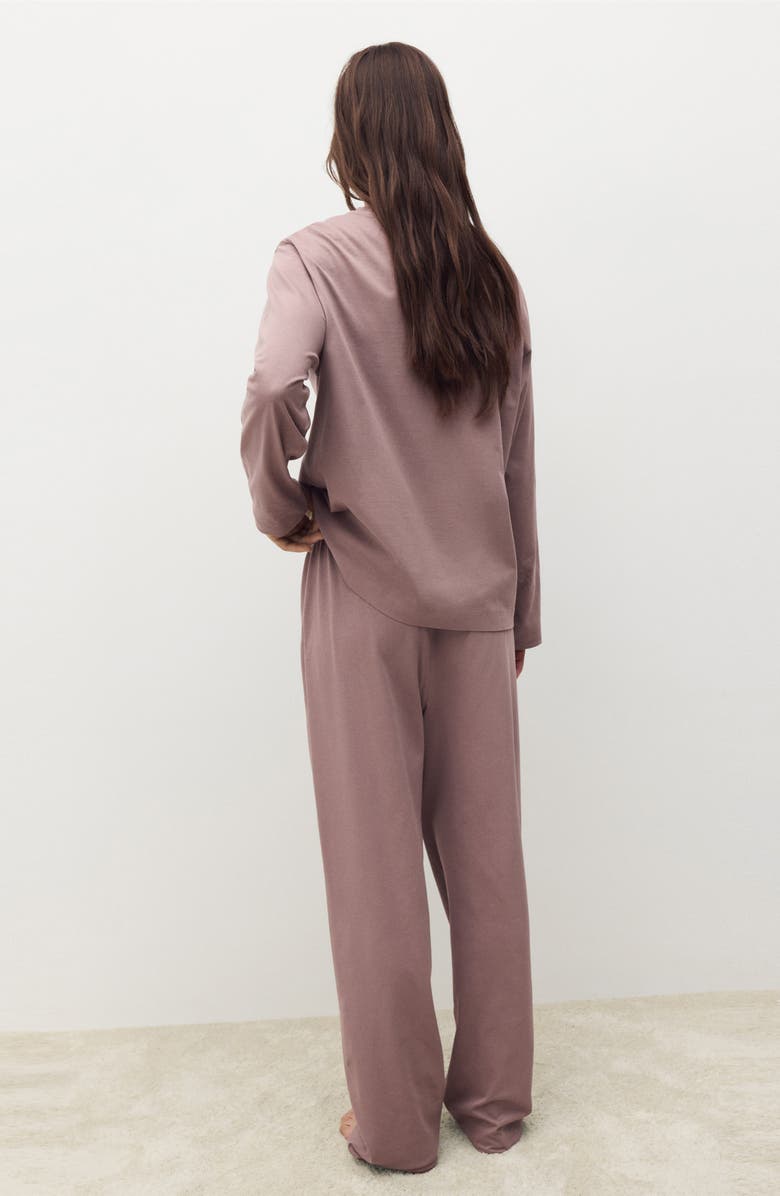 MANGO Plain Cotton Pajamas, Alternate, color, Taupe